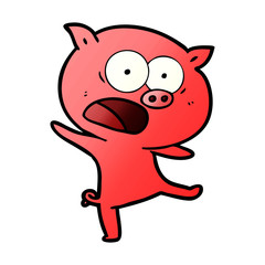 cartoon pig shouting