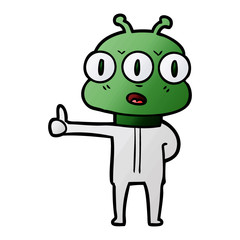 cartoon three eyed alien