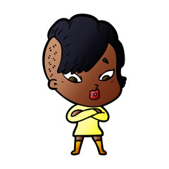 cartoon surprised girl
