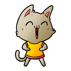 happy cartoon cat