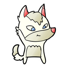 friendly cartoon wolf