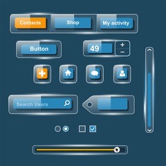 Blue glass interface
