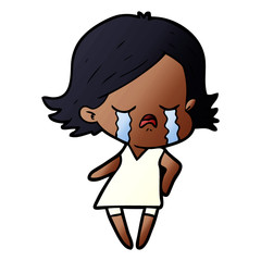 cartoon girl crying