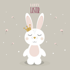 Easter bunny  with glitter crown