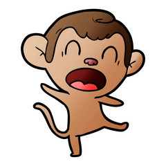 shouting cartoon monkey dancing