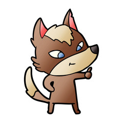 friendly cartoon wolf