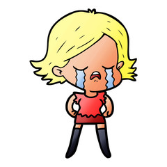 cartoon girl crying