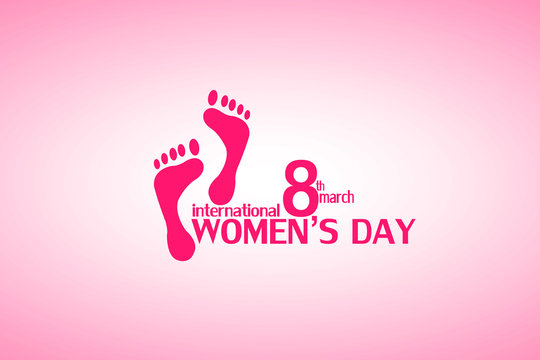 Happy Women's Day, greeting card template with feet simple