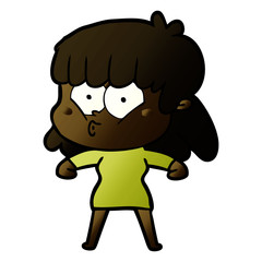 cartoon whistling girl