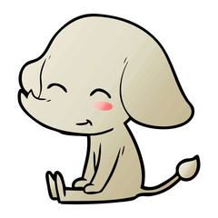 cute cartoon elephant sitting