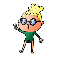 cartoon woman wearing spectacles