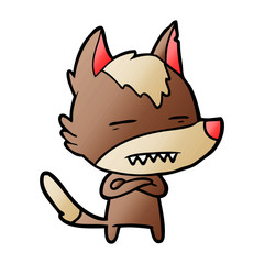 cartoon wolf showing teeth