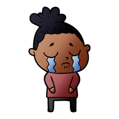 cartoon crying woman