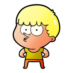 cartoon curious boy