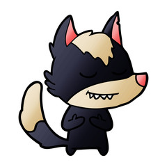 friendly cartoon wolf