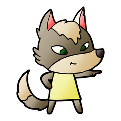 friendly cartoon wolf