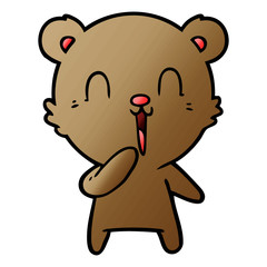 happy laughing cartoon bear