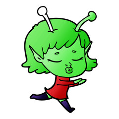 cartoon alien girl
