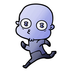 cartoon weird bald spaceman