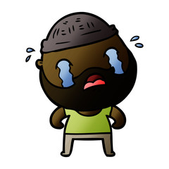 Fototapeta premium cartoon bearded man crying