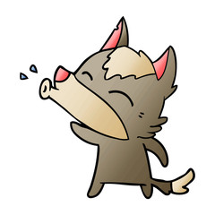 howling wolf cartoon