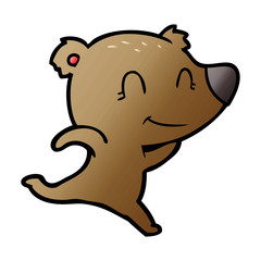 friendly bear running cartoon