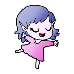 happy cartoon elf girl