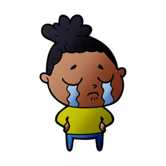 cartoon crying woman