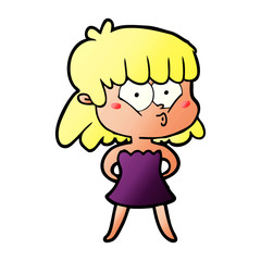 cartoon whistling girl