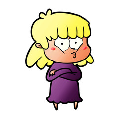 cartoon whistling girl