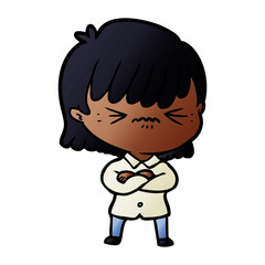 annoyed cartoon girl