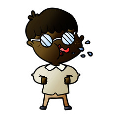 cartoon boy wearing spectacles