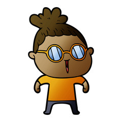 cartoon woman wearing spectacles