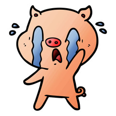 crying pig cartoon