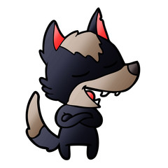 cartoon wolf laughing