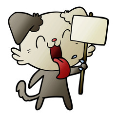 cartoon panting dog