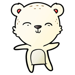 happy cartoon polar bear dancing