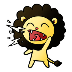 cartoon roaring lion
