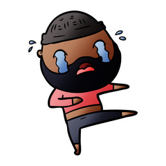 cartoon bearded dancer crying