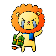 cartoon crying lion