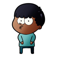 cartoon curious boy