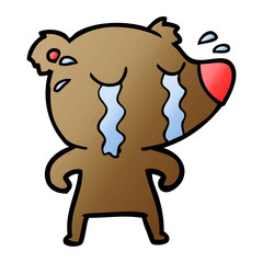 cartoon crying bear