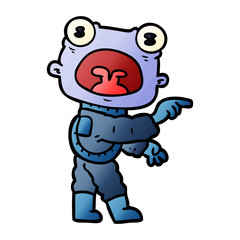 cartoon weird alien communicating