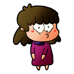 cartoon whistling girl