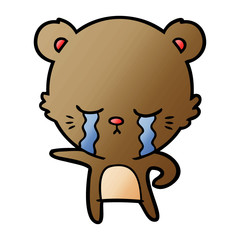 crying cartoon bear