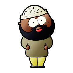 cartoon surprised bearded man