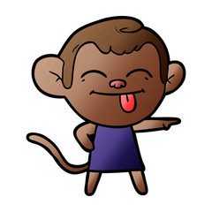 funny cartoon monkey pointing