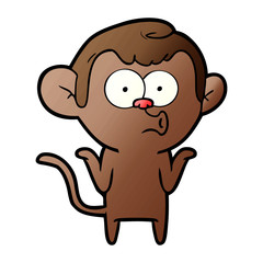 Obraz na płótnie Canvas cartoon confused monkey