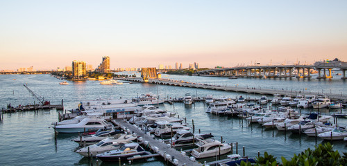 Fototapeta premium Miami Yacht Basin in Afternoon Light