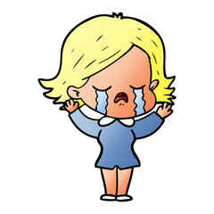 cartoon girl crying
